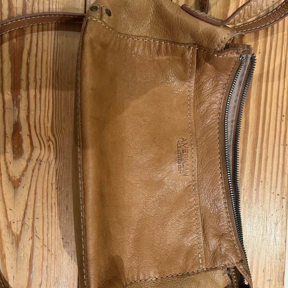 American Leather Tan Crossbody Bag